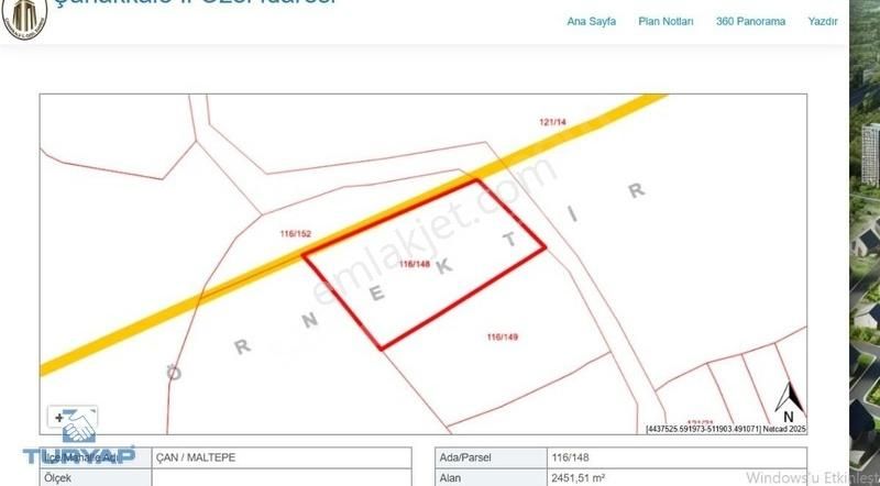 Çanakkale Çan Maltepe Köyü 2.450 M2 İmarlı Fırsat Arsa - Görsel 11