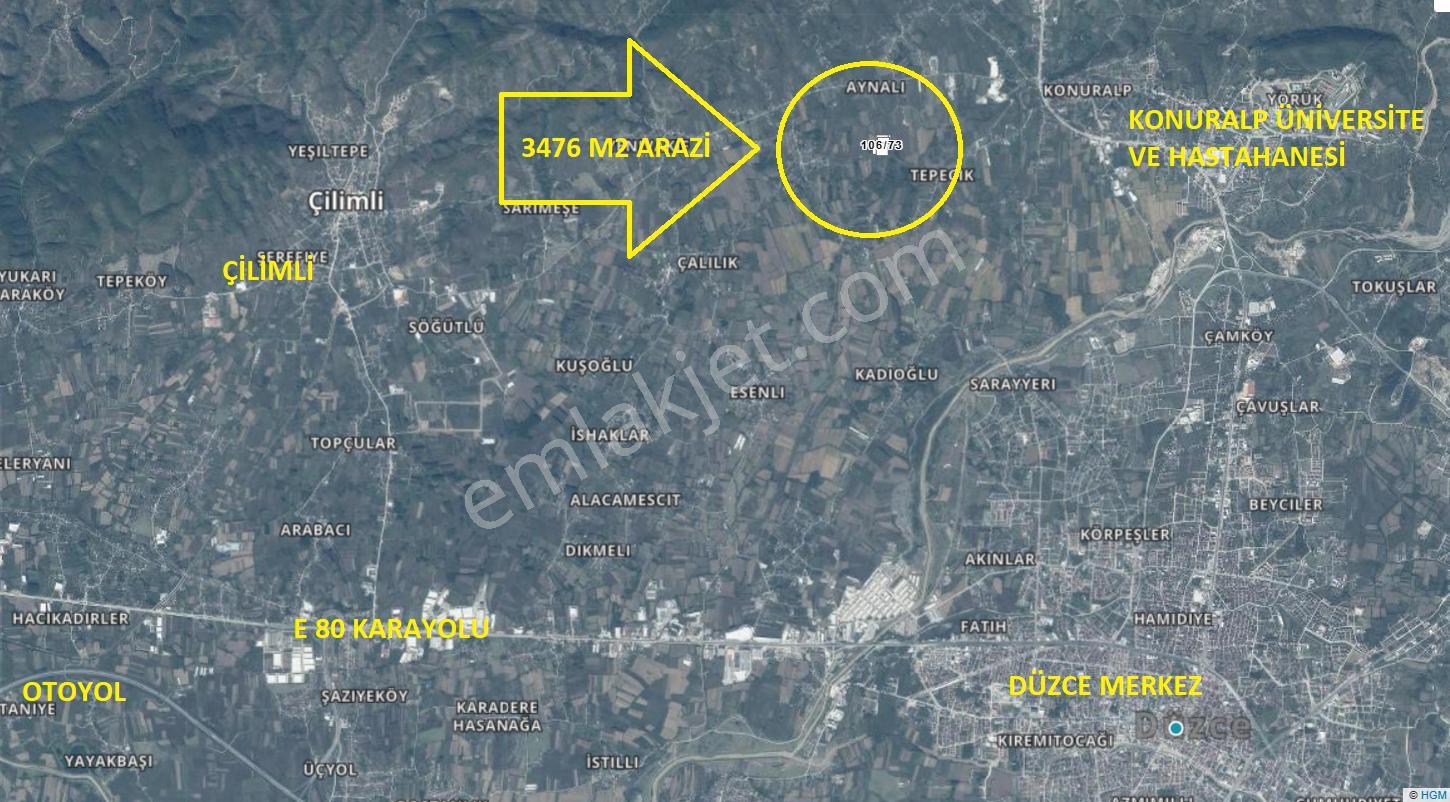 Düzce Merkez Yeni Aynalıda Yatırımlık 3476 M2 Arazi