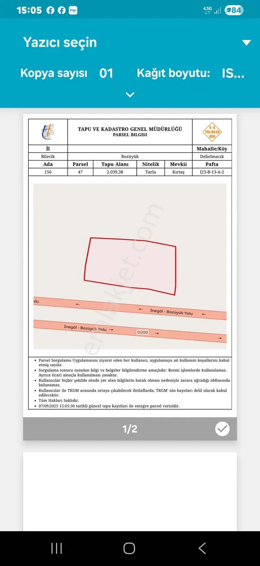 Bilecik Bozüyük Delielmacık Köyü Satılık Tarla - Görsel 6