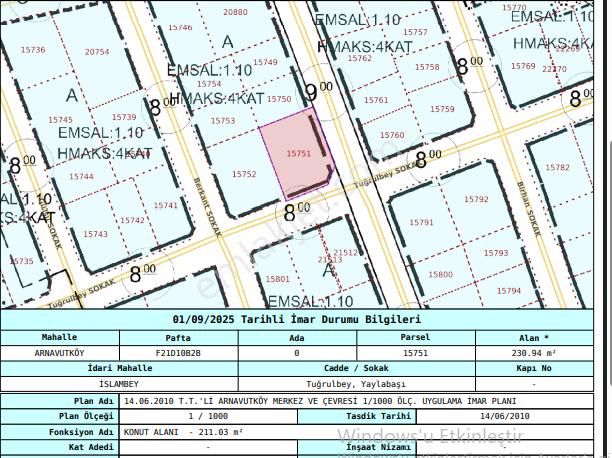 Arnavutköy İslambeyde Satılık Arsa , 231 M2 4 Kat İmarlı Köşebaşı Müstakil - Görsel 9