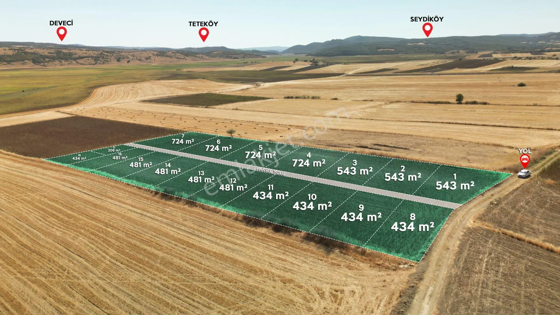 Tekirdağ Malkara Izgar'da 434m² Sıfır Peşinatlı Tarla - Görsel 4
