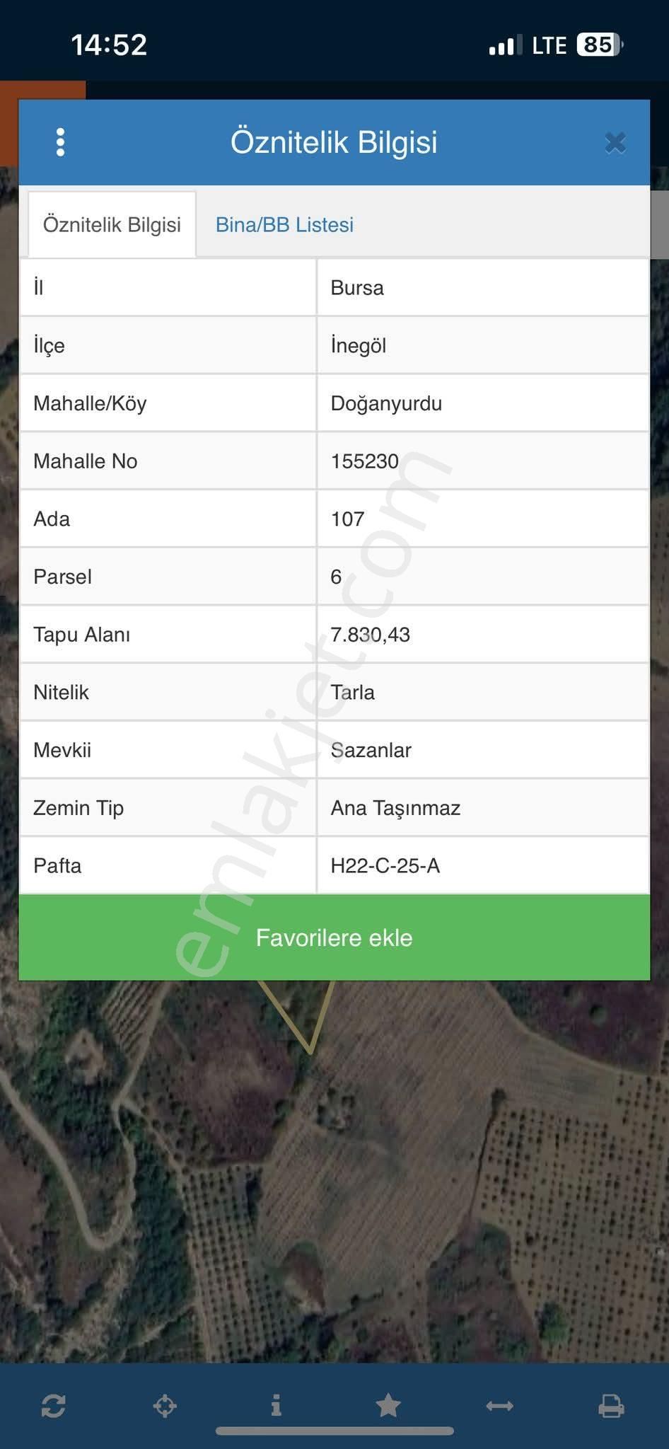 Bursa İnegöl Doğanyurdu Mah Satılık Tarla - Görsel 2
