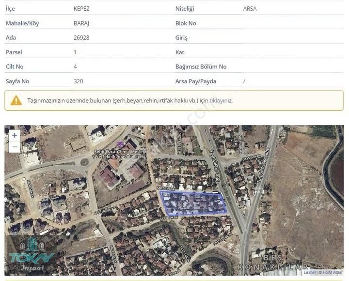 Kepez Baraj Mah.de Satılık İmarlı Ticari Arsa - Görsel 4