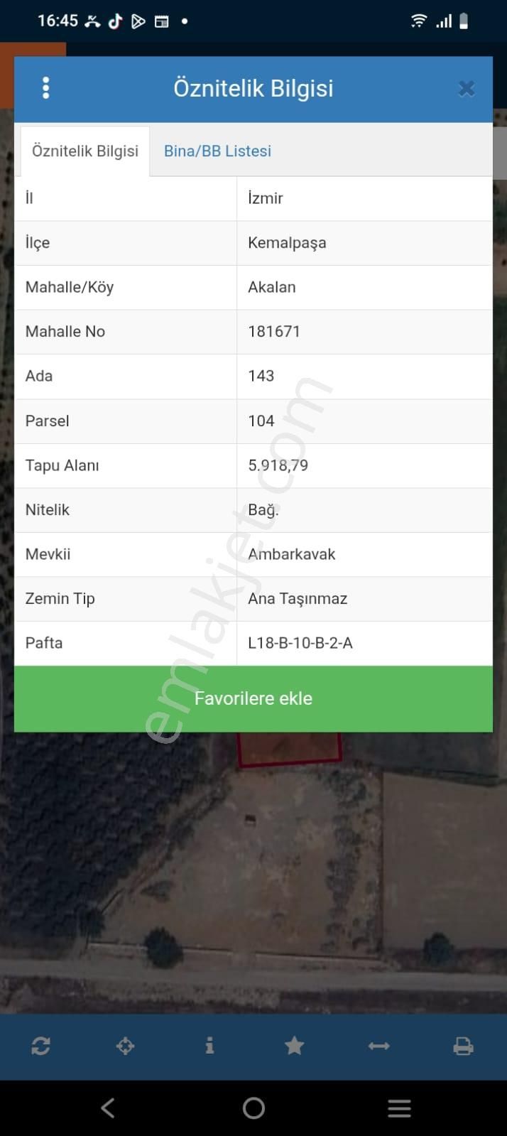 İzmir Kemalpaşa'da Satılık Yatırıma Uygun Tarla