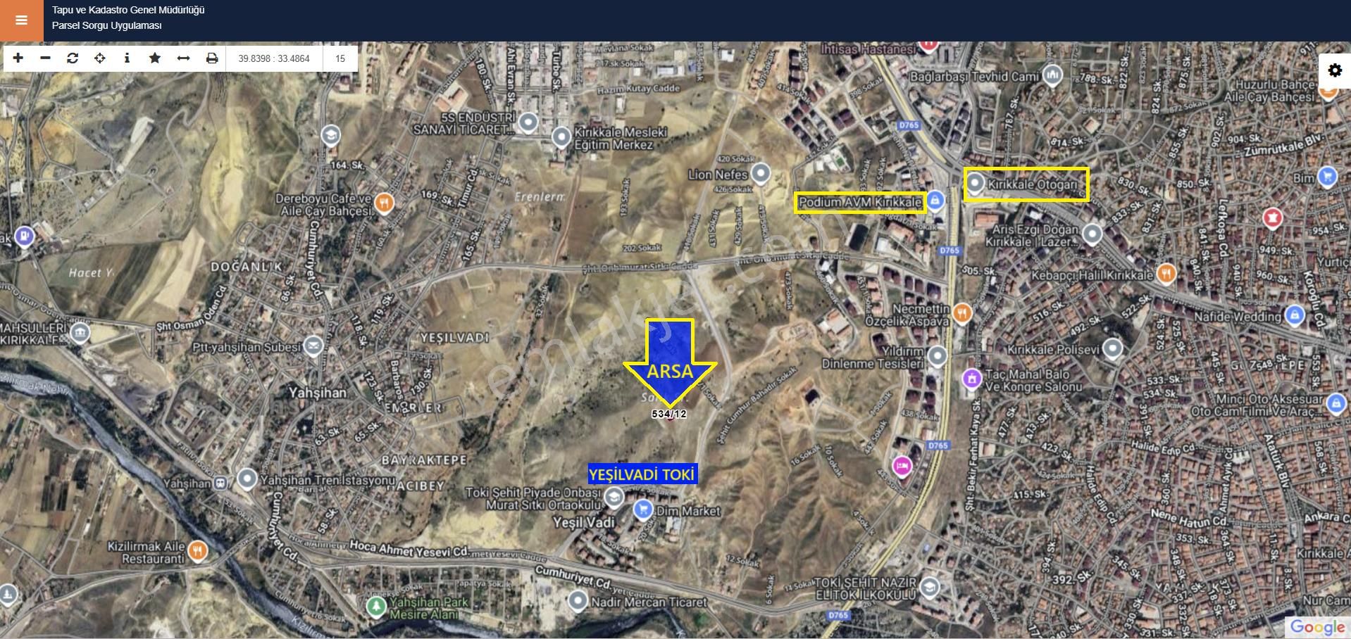 Kırıkkale Podium Avm Arkası 10 Kat İmarlı Kat Karşılığı Vermeye Uygun Arsa - Görsel 7