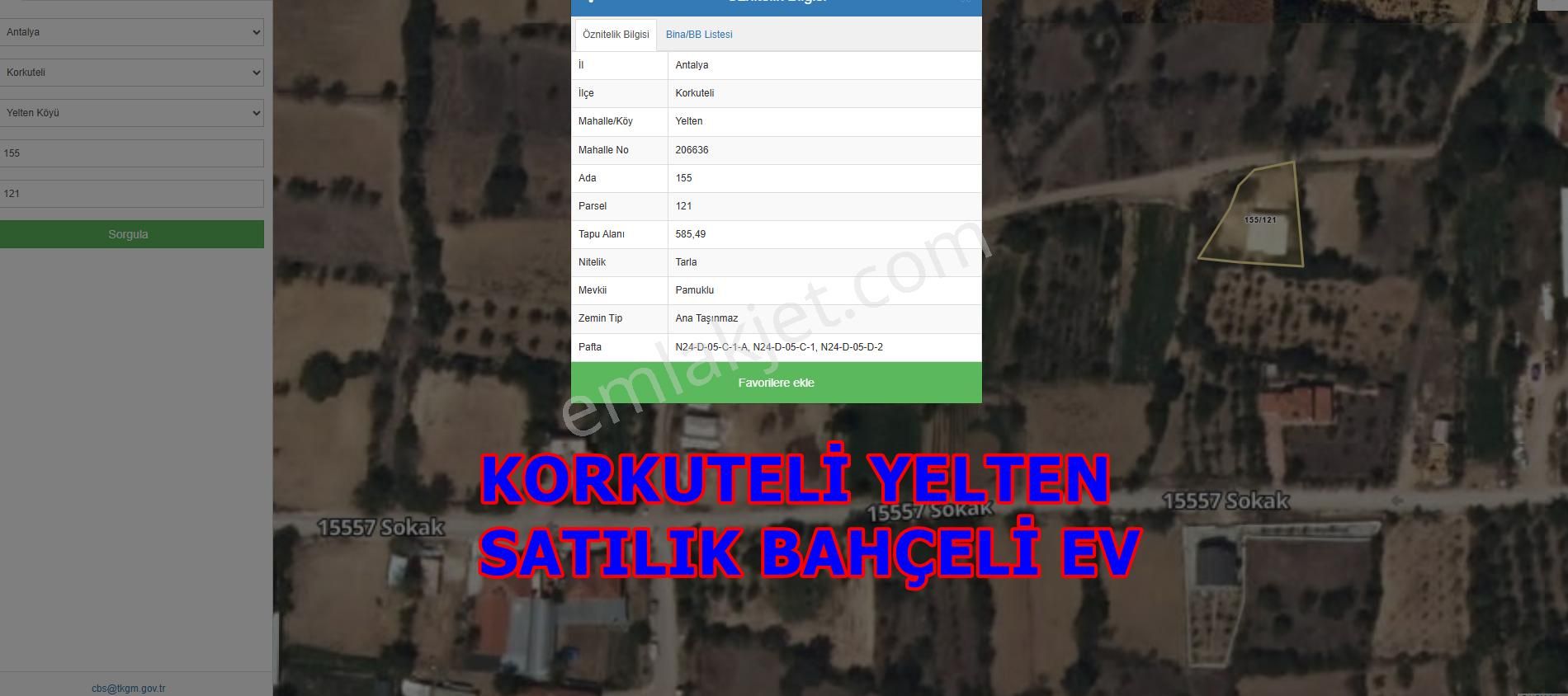 Korkuteli Yelten Satılık Yazlık Köy Evi