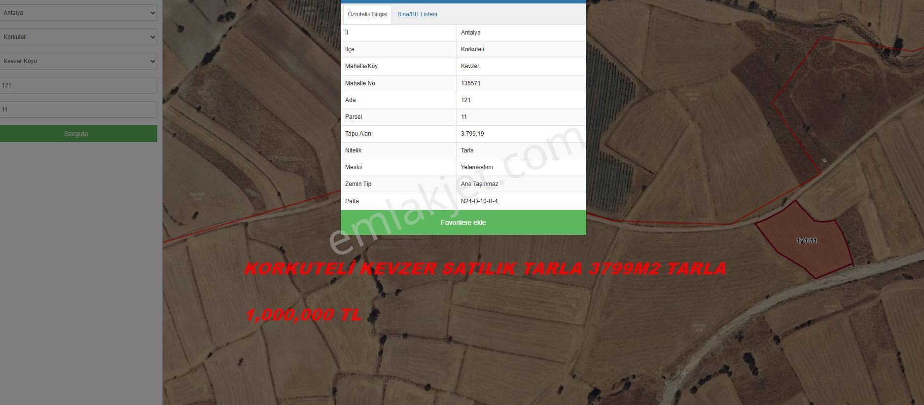 Korkuteli Kevzer Satılık Tarlalar - Görsel 2