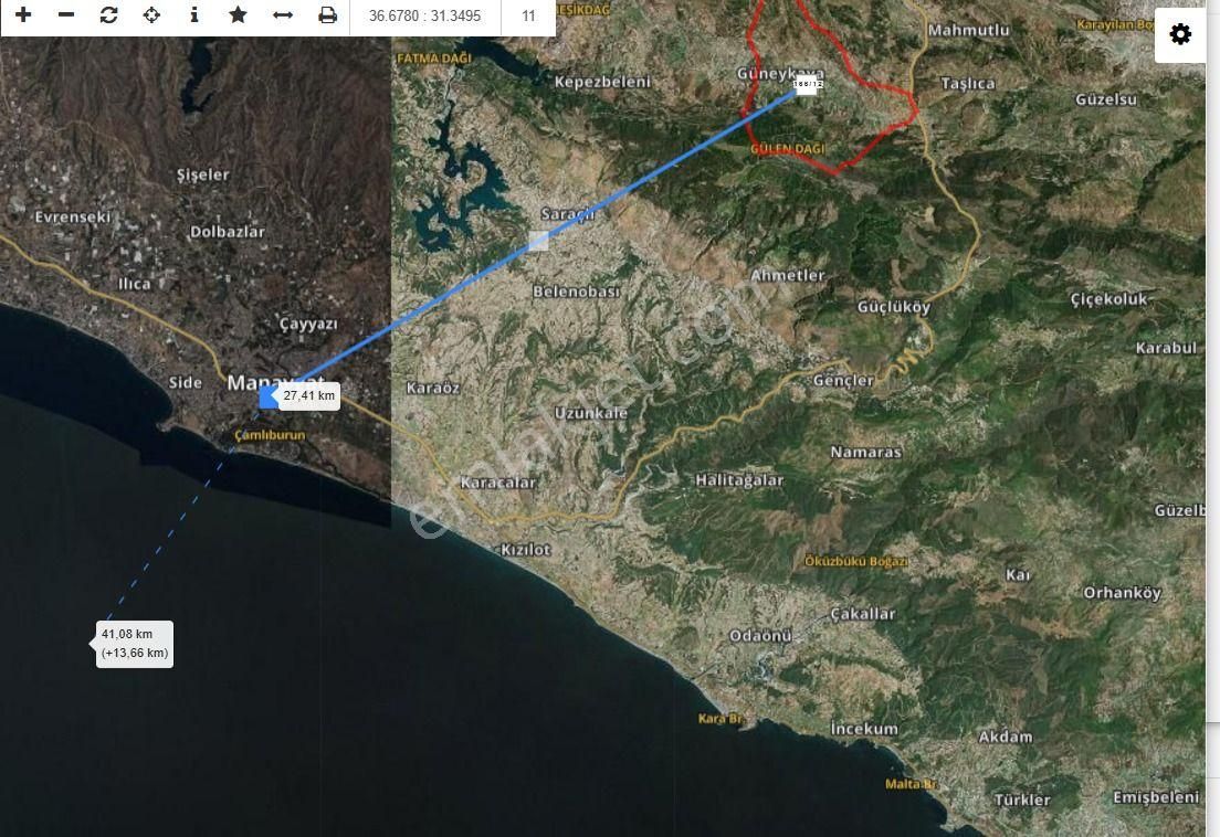 Elektrik & Su Hazır – Manavgat Güneykaya’da Ev Yapmaya Uygun Arazi - Görsel 11