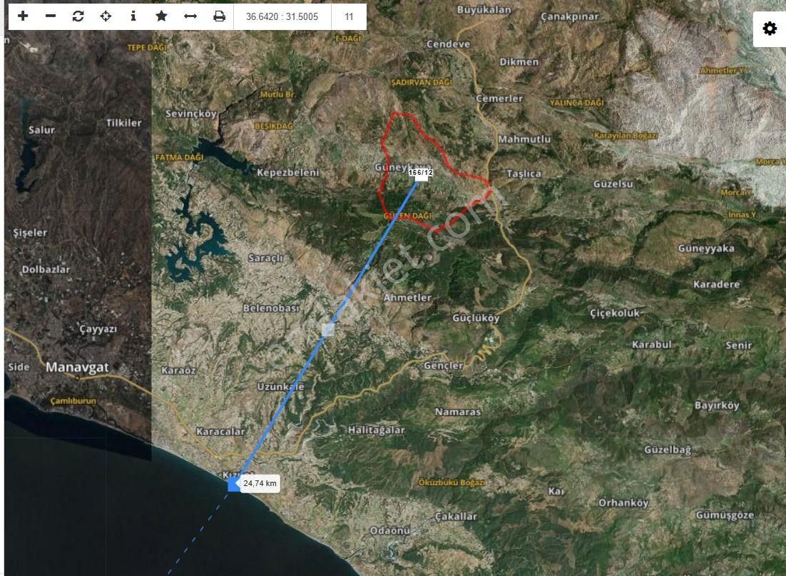 Elektrik & Su Hazır – Manavgat Güneykaya’da Ev Yapmaya Uygun Arazi - Görsel 10