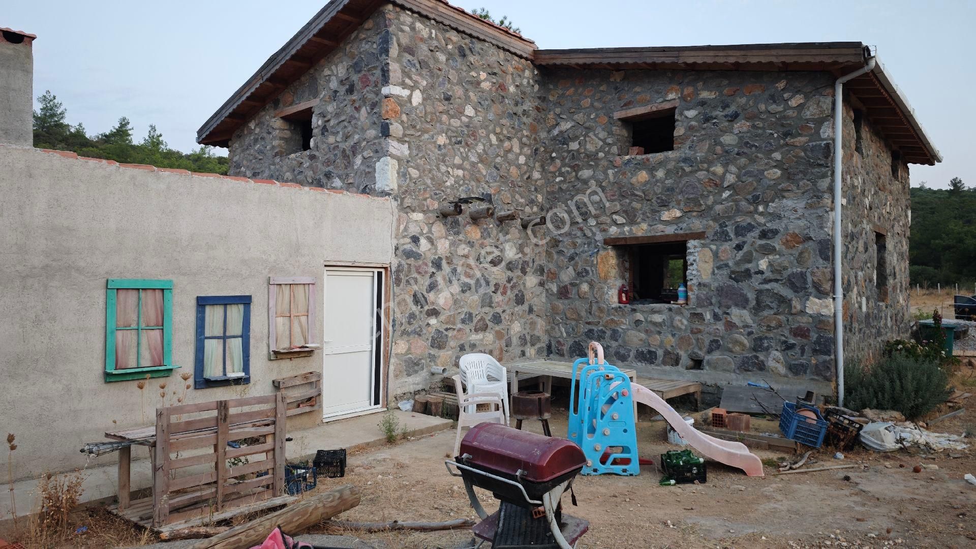 Urla Kadıovacık Köyü Satılık Arazi Ve Doğaltaş Taş Ev - Görsel 16