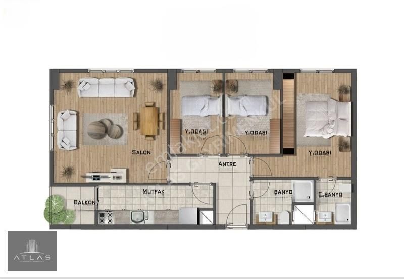 Atlas'tan, Site İçi, 3+1, 115m2, 6.kat, E.banyolu, K.otoparklı - Görsel 21