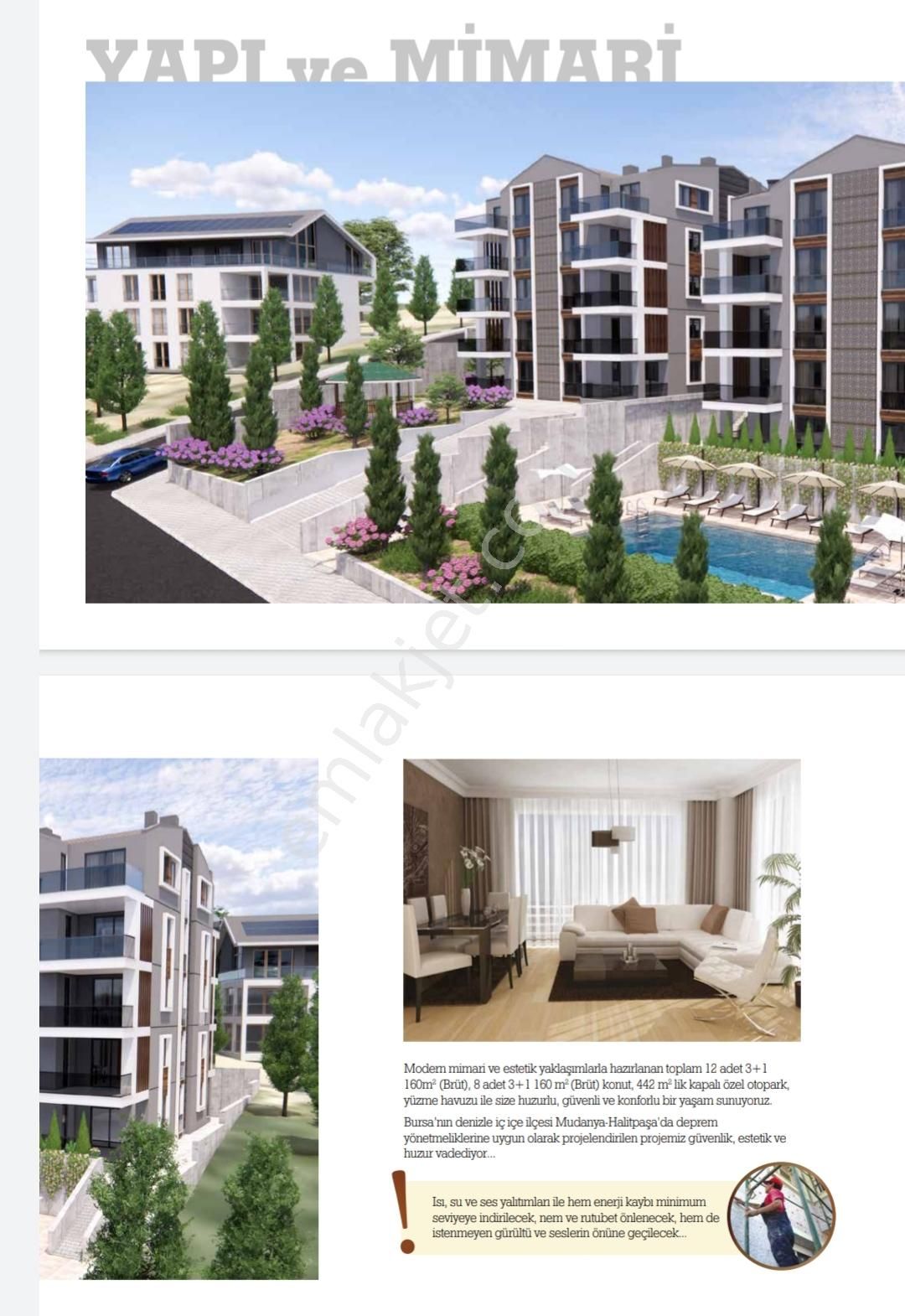Ena Group Bursa Mudanya Halitpaşa'da Sıfır Lüks 3+1 Satılık Daireler - Görsel 2