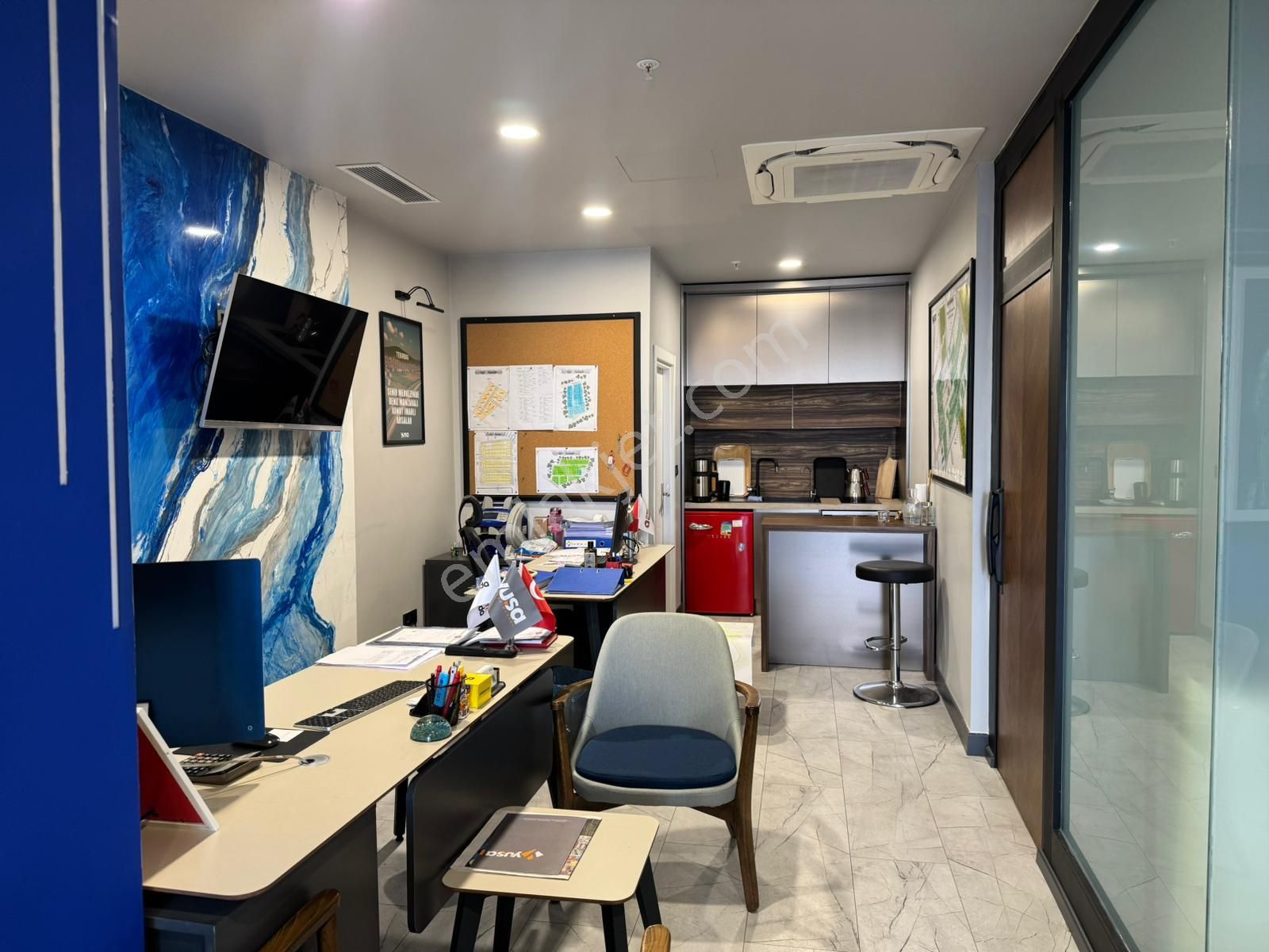 Çatalca Merkezi Konumda Lüks Tasarımlı Teraslı Ofis – Devren Kiralık!! - Görsel 16