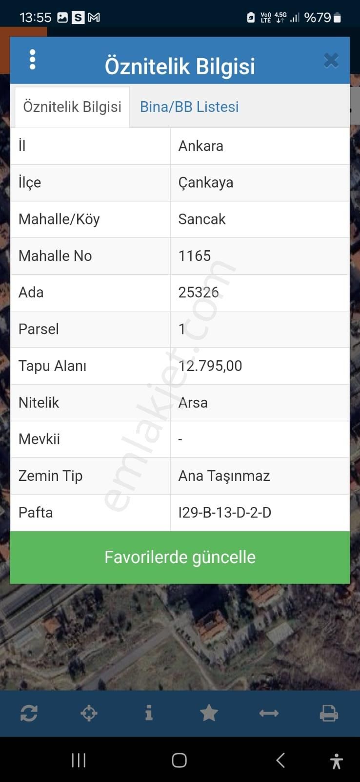Çankaya Sancakta Hisse Tapulu Satılık Arsa