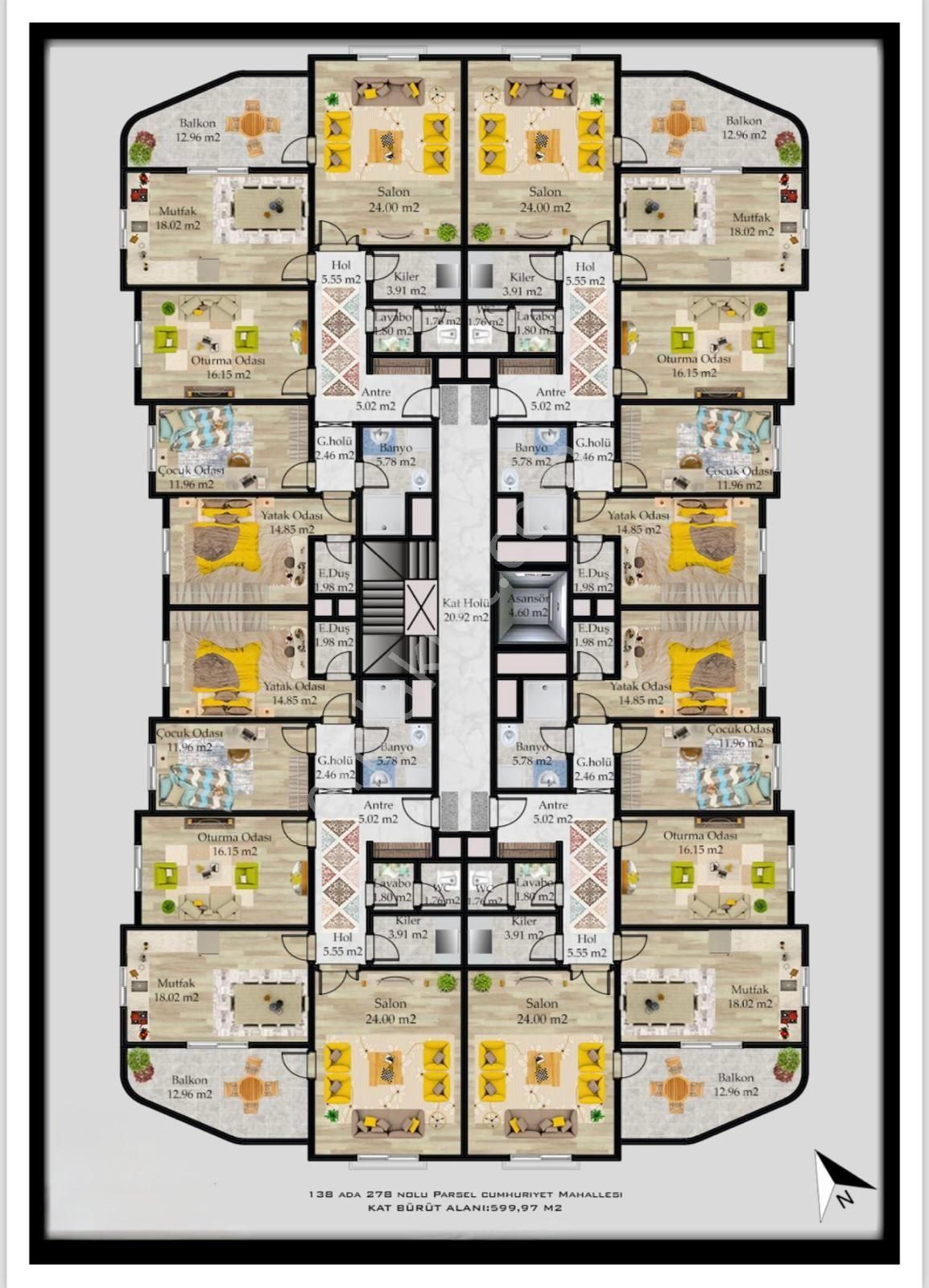 Midyat Cumhuriyet Mah. Satılık Sıfır Ultra Lüks Daire 3+1 4.kat - Görsel 26