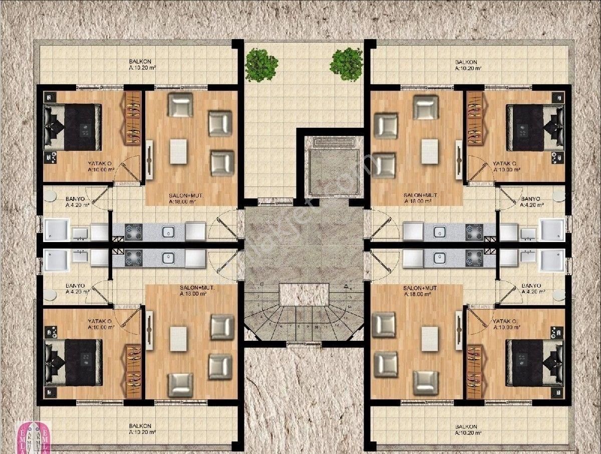 A K Mutludan Yeniköy Site İçinde Havuzlu 1+1 Satılık Lüx Daire - Görsel 4