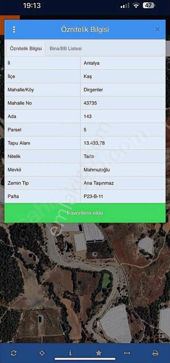 Saha' Dan Kaş Dirgenlerde Tek Tapu 13.433 Mt2 Satılık Tarla - Görsel 2