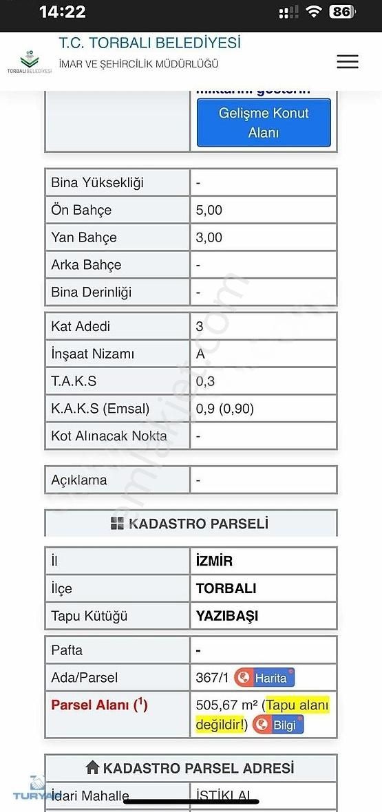 Torbalı Yazıbaşı 505m2 Tek Tapu 3 Kat İmarlı Arsa - Görsel 27