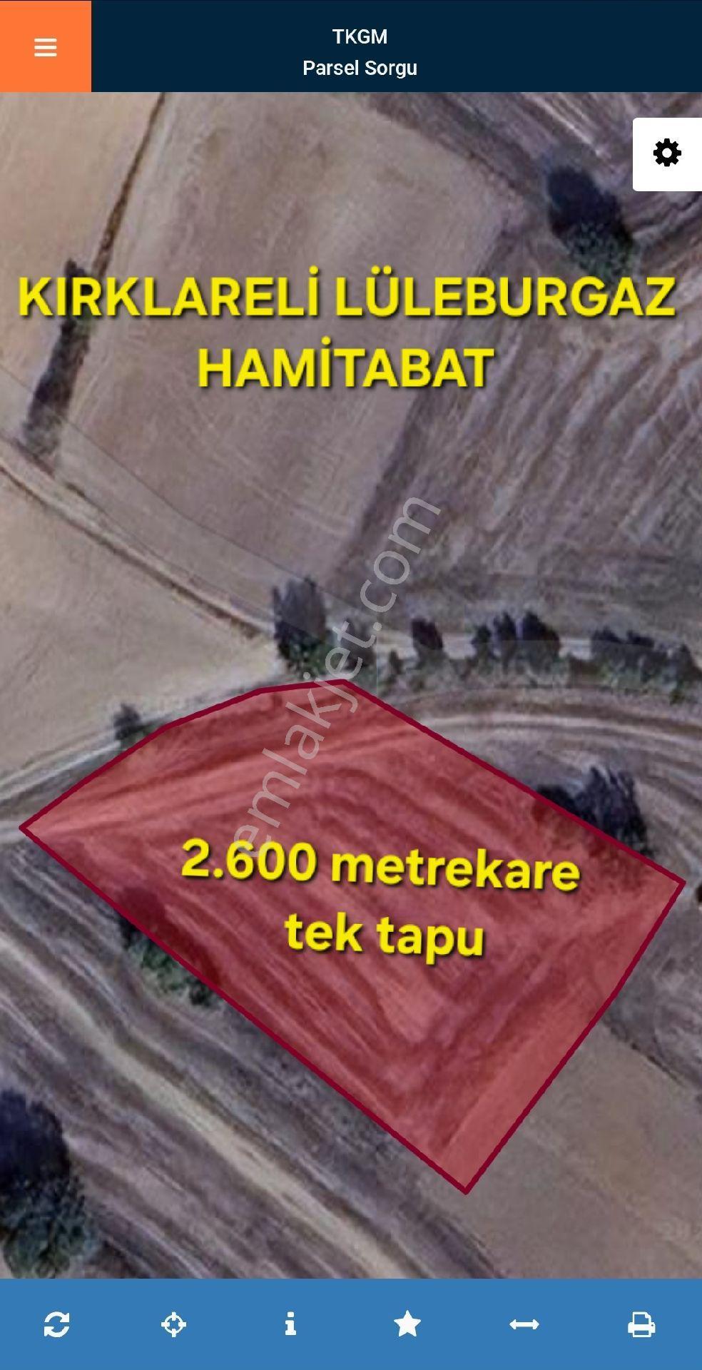 Kırklareli Lüleburgaz Hamitabat Satılık Tarla