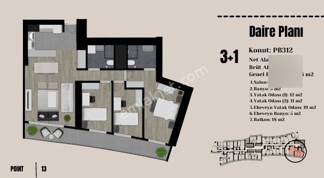 Satılık Bornova Point Residence 3+1 Daire - Görsel 30