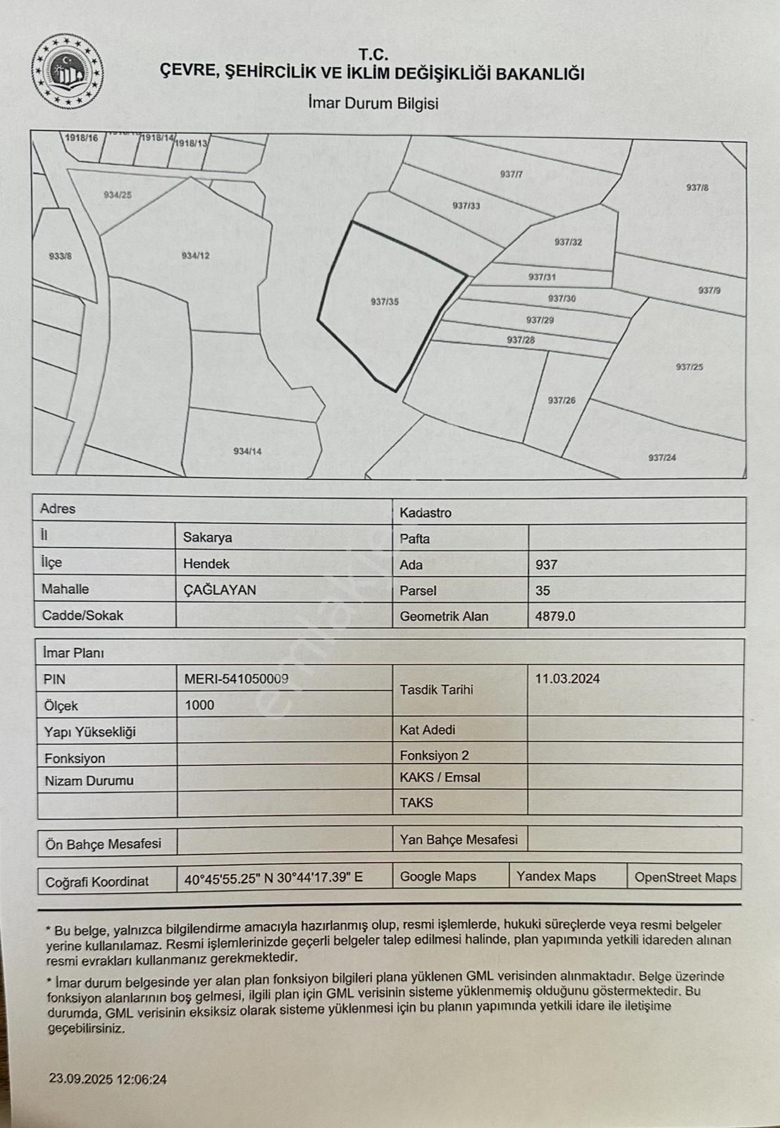 Esen Emlaktan Sakarya Hendek Satılık Fındıklık İmar Alanı İçinde Fırsat Yatırım - Görsel 4