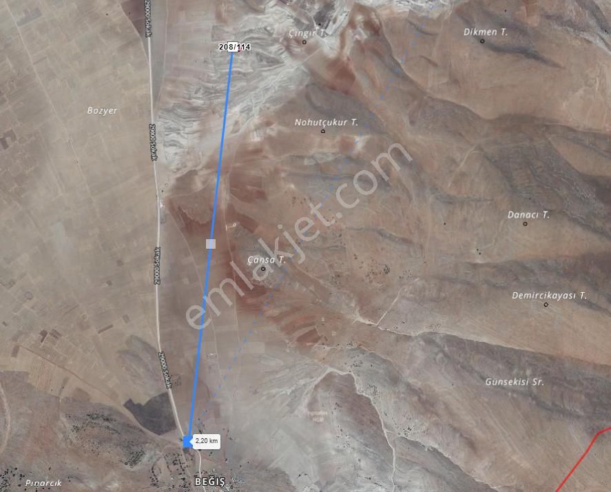 Beğiş Korkutelinde 2 Dönüm Satılık Tarla