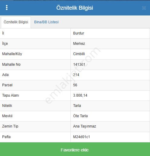 Burdur Merkez Cimbilli De 4 Dönüm Satılık Tarla - Görsel 2