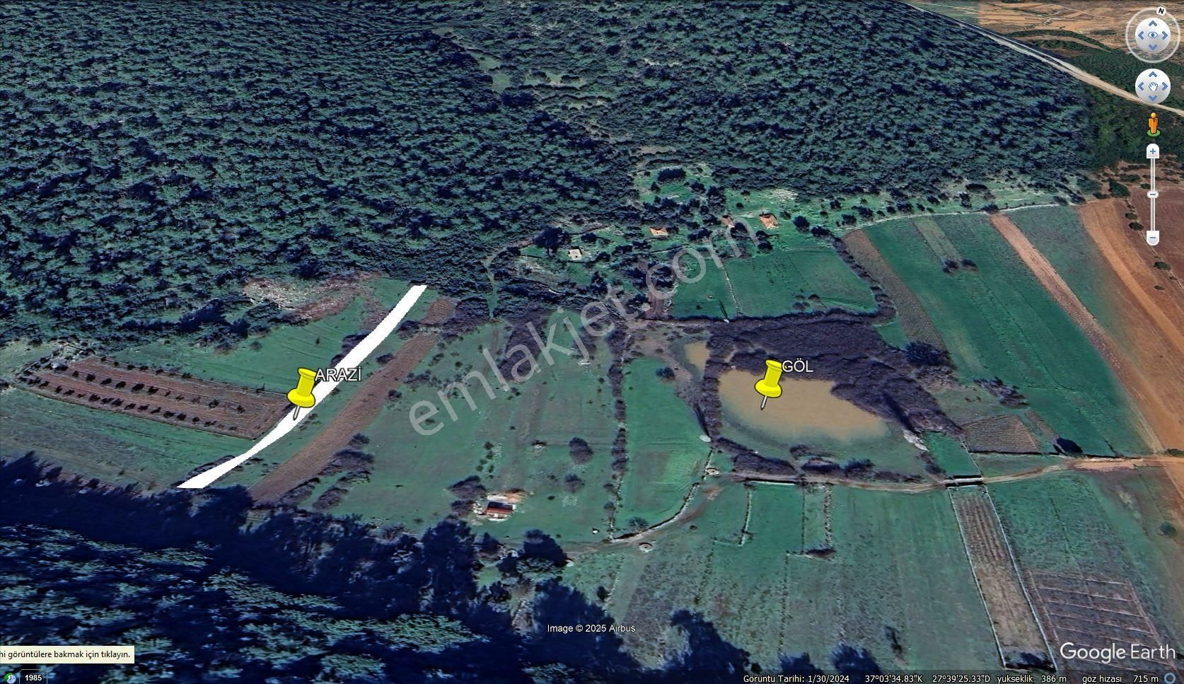 Bodrum Da Yatırıma Uygun Tek Tapu Satılık Arazi Yolu Suyu Mevcut - Görsel 5