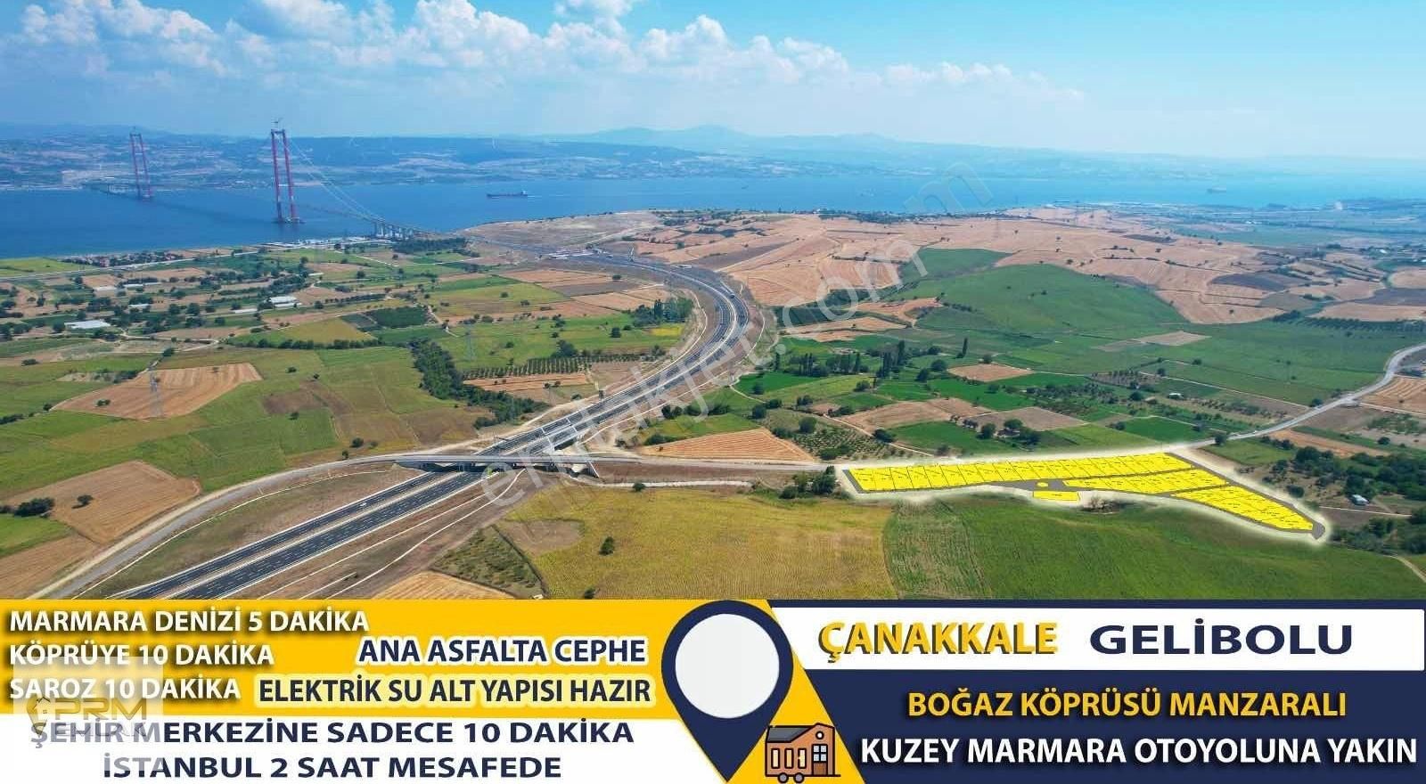 Gelibolu Cevizlide 500 M² Köprü Ve Deniz Manzaralı Parsel