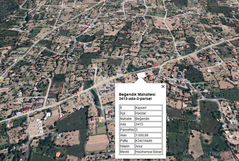 Hacılar Beğendik Mh Temiz Villa Parseli