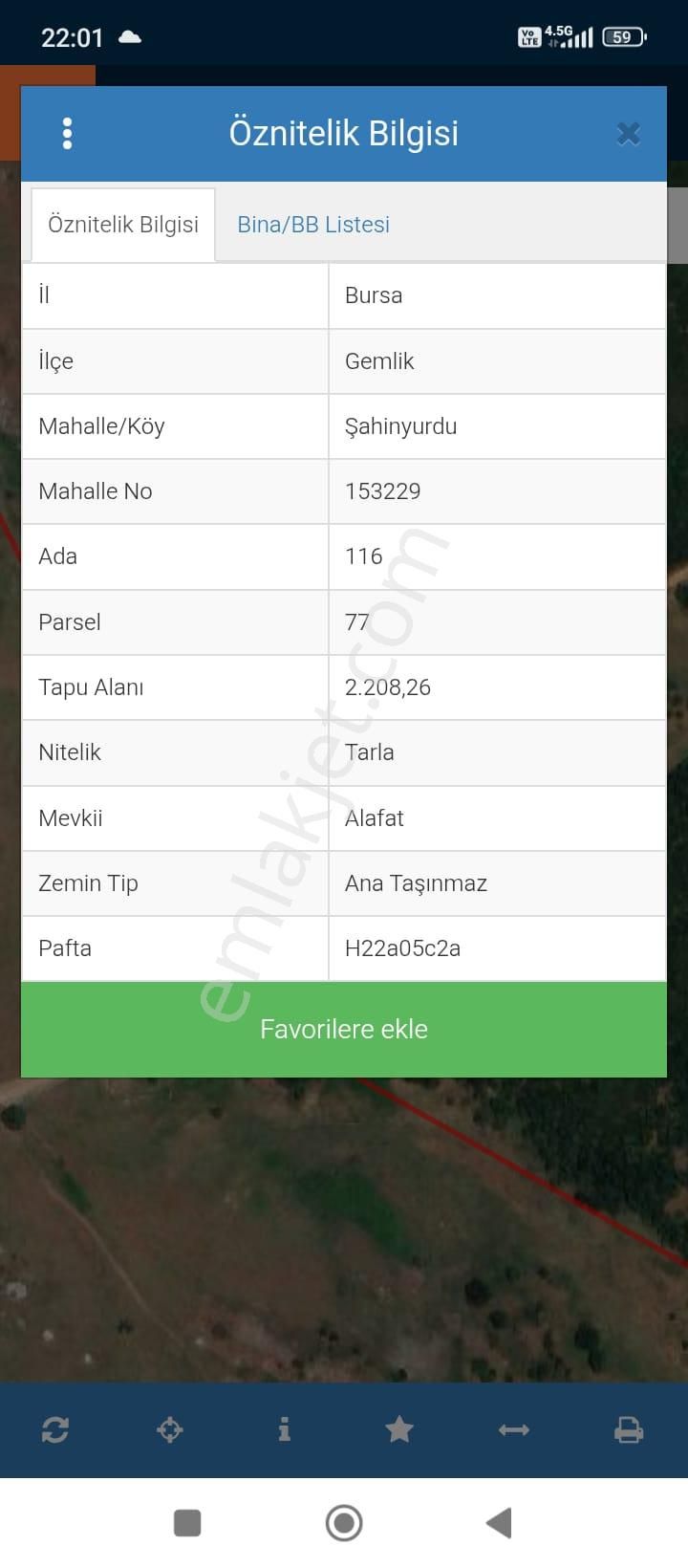 Bursa Gemlik Şahinyurdu Satılık Tarla - Görsel 2