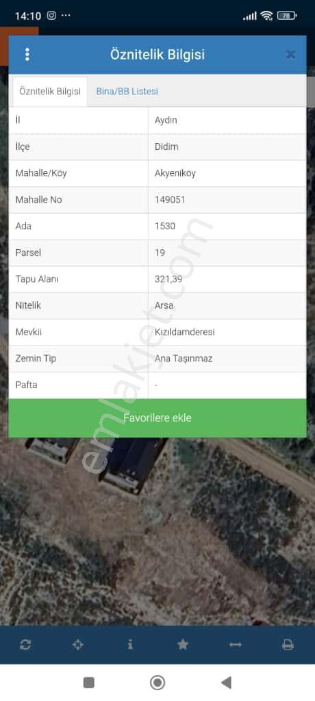 Didim Akyeniköyde Taş Duvarla Çevrili 321 M2 İmarlı Villa Arsası - Görsel 3