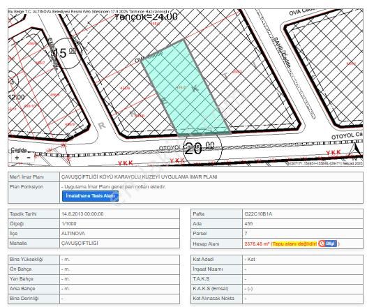Altınova Çavuşçifliğinde Sanayi İmarlı 2375m² Mustakil Parsel Satılık Arsa Osmanlı Emlak - Görsel 9