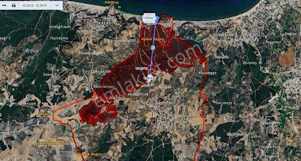 Mudanya Söğütpınar'da Yola Cephe, Deniz Manzaralı 5551 M'2 Tarla - Görsel 13