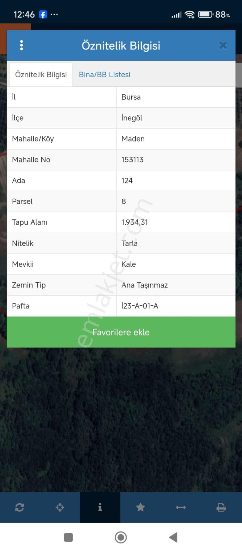 İnegöl Maden Köyünde Satılık