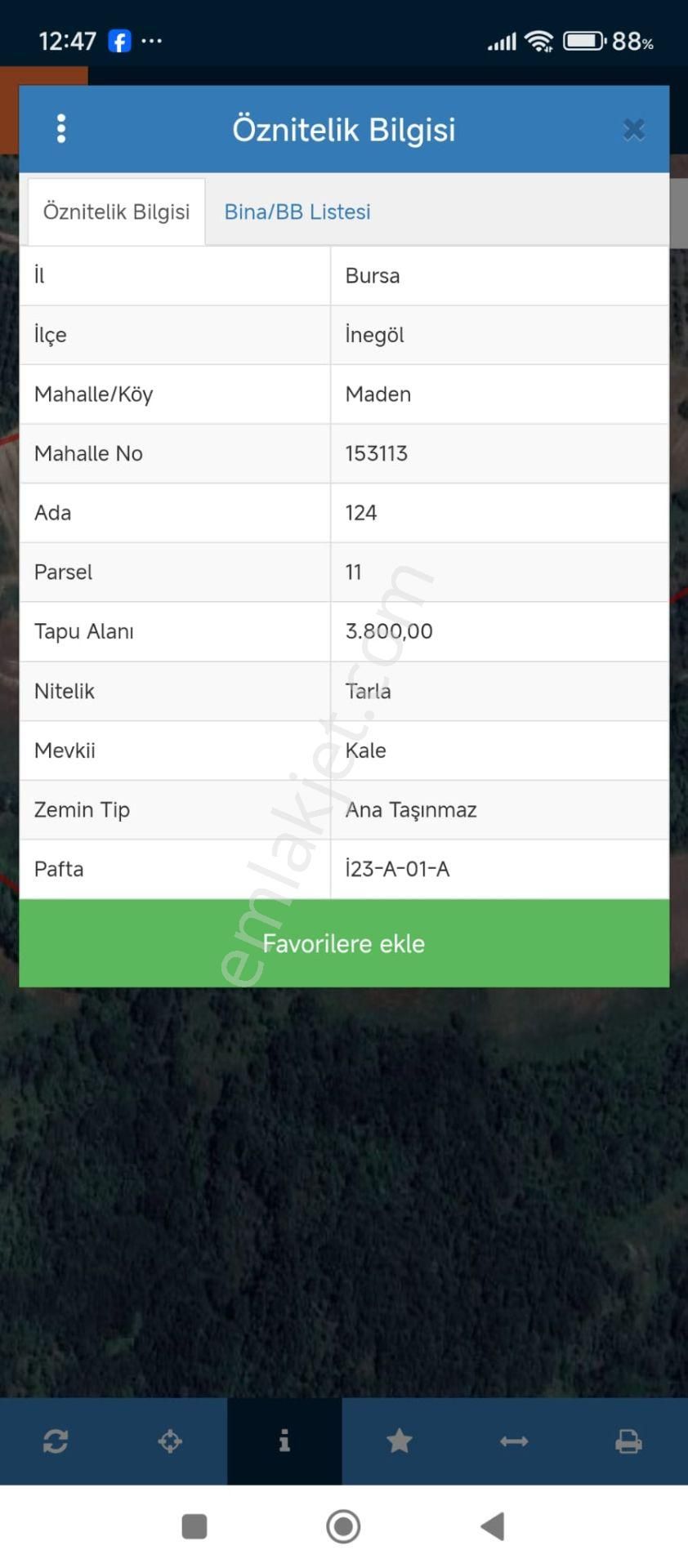 İnegöl Maden Köyünde Satılık Tarlamız
