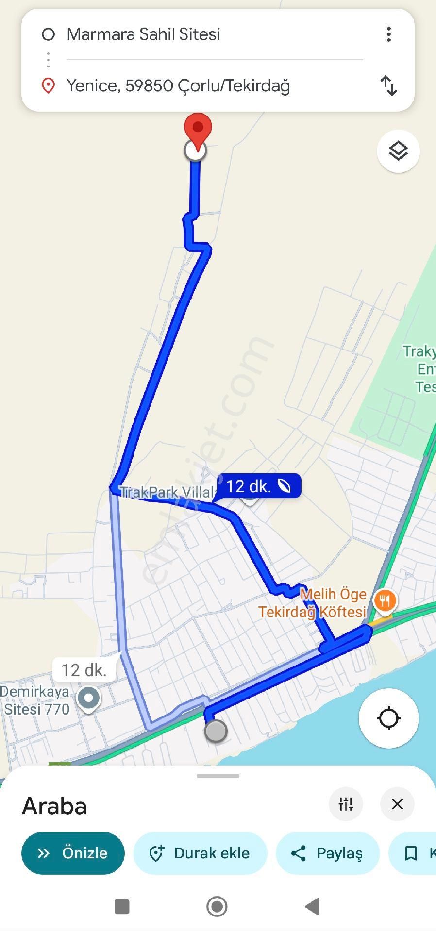 Tekirdağ Çorlu Yenice'de 140m2 Villa İmarlı Satılık Arsa - Görsel 22