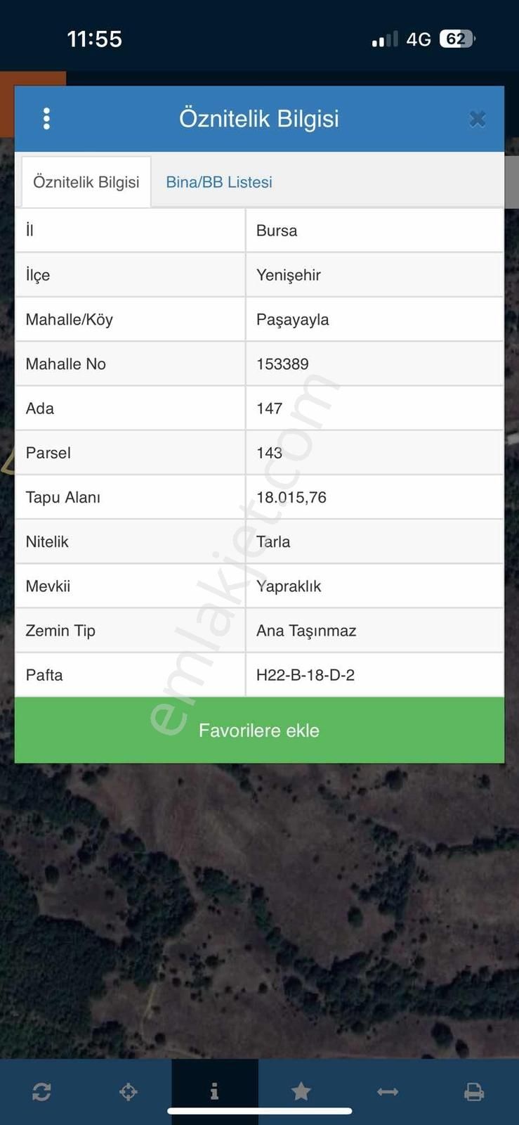 Yenişehir Paşayayla'da Satılık 18 Dönüm Tarla