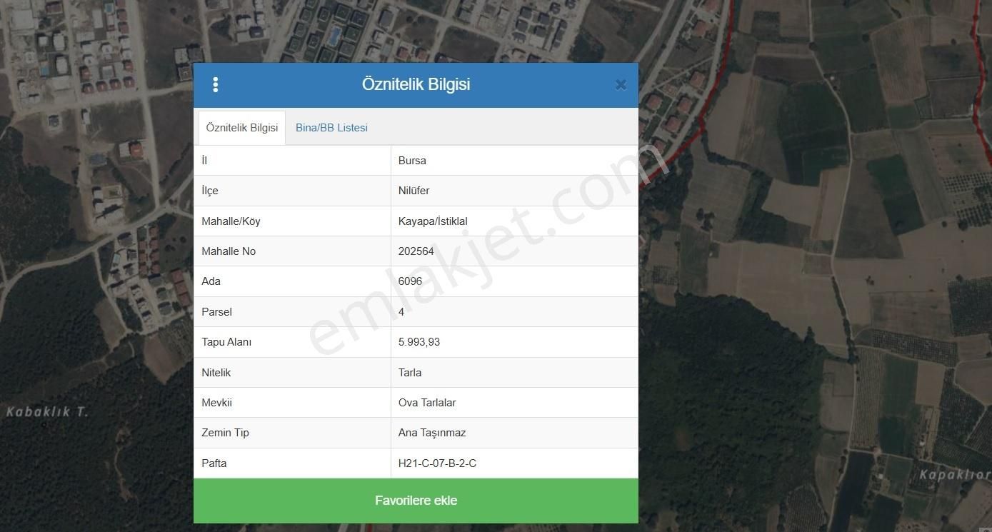Bursa/nilüfer Kayapa Toki Bitişik İmara '0' Fırsat 5993 M2 Tarla - Görsel 5