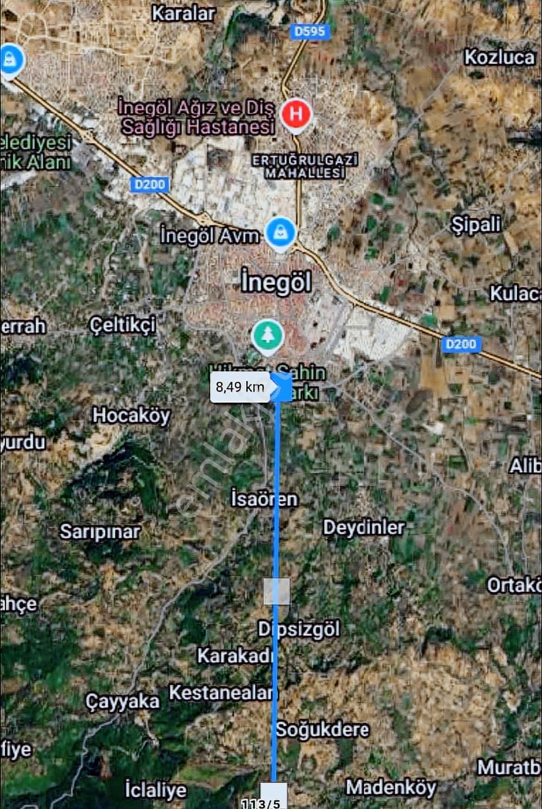 İnegöl Soğukdere 'de Satılık Yatırımlık Tarla