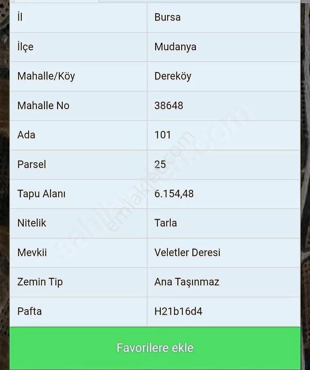 Mudanya Dereköyde Yatırımlık 6154 M2 Arazi - Görsel 3