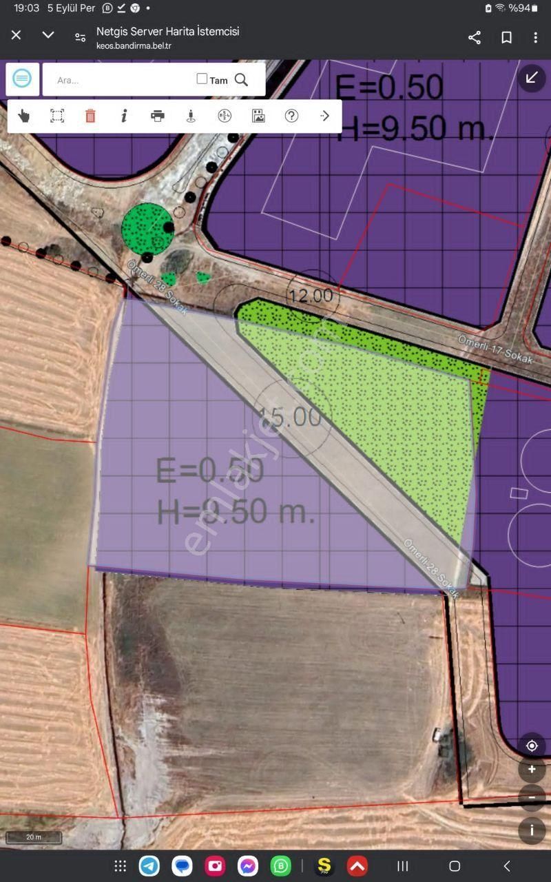 Bandırma Ömerli,de Satılık Sanayi İmarlı 13150m2+7085m2 Arsavetarla - Görsel 16