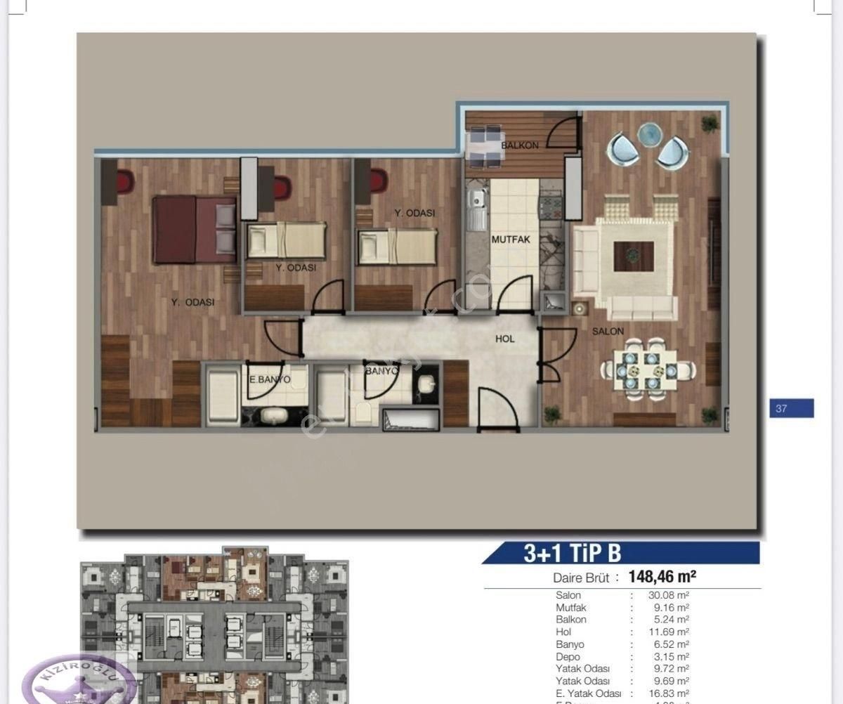 İskanlı Kartal Grand Tower Aile Sitesinde Kapalı&açık Havuzlu - Görsel 30