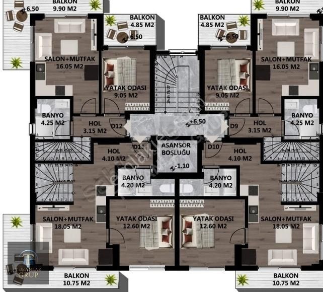 Turanlar Gruptan Karaçulha Da Projeden Satılık 1+1 Havuzlu Daire - Görsel 6