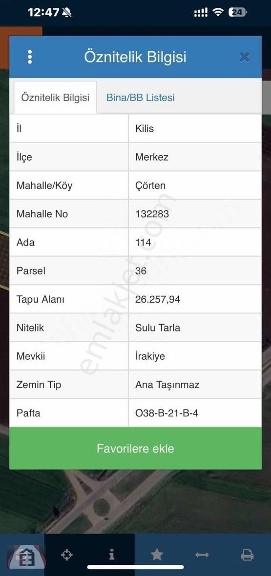 Kilis-antep Asfalt Üzeri Mülk 26 Dönüm