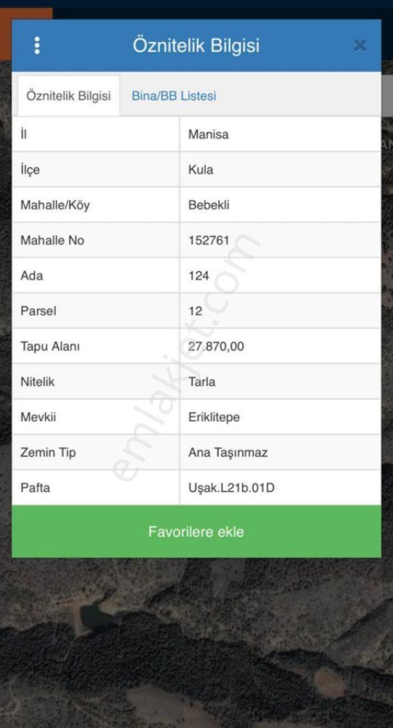 Manisa Kula Bebekli Mah Fırsat Satılık Tarla