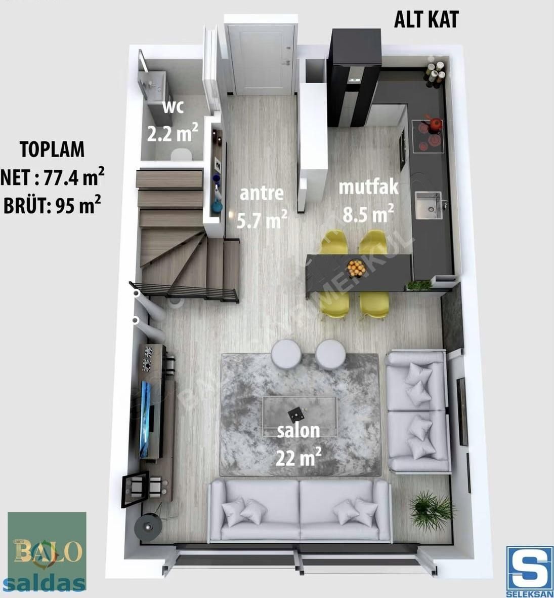 Balo Gayrimenkul'den Mazıdağı Sitede Loft Dubleks Daire - Görsel 10