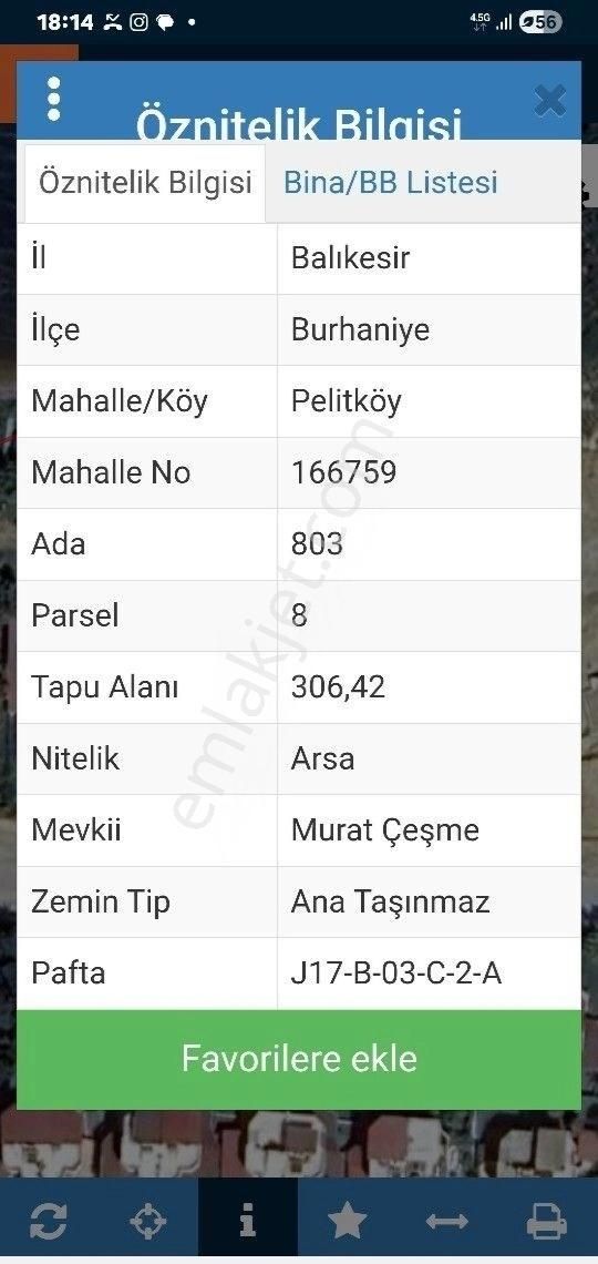 Burhaniye Pelitköy De Satılık Arsa