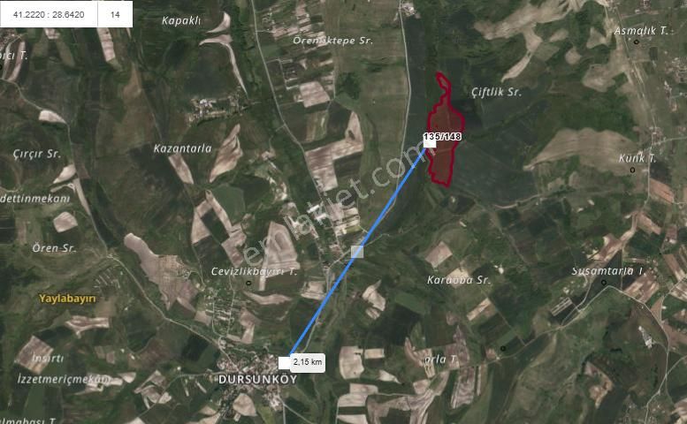 Arnavutköy Dursunköyde Satılık Arsa , 301 M2 Yolu Var Hisseli - Görsel 4