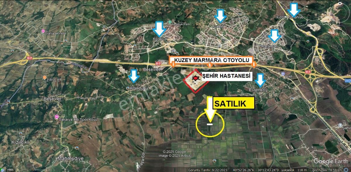 Sakarya Serdivan Yazlıkta Yükselen Bölgede 9600 M2 Arazi - Görsel 15